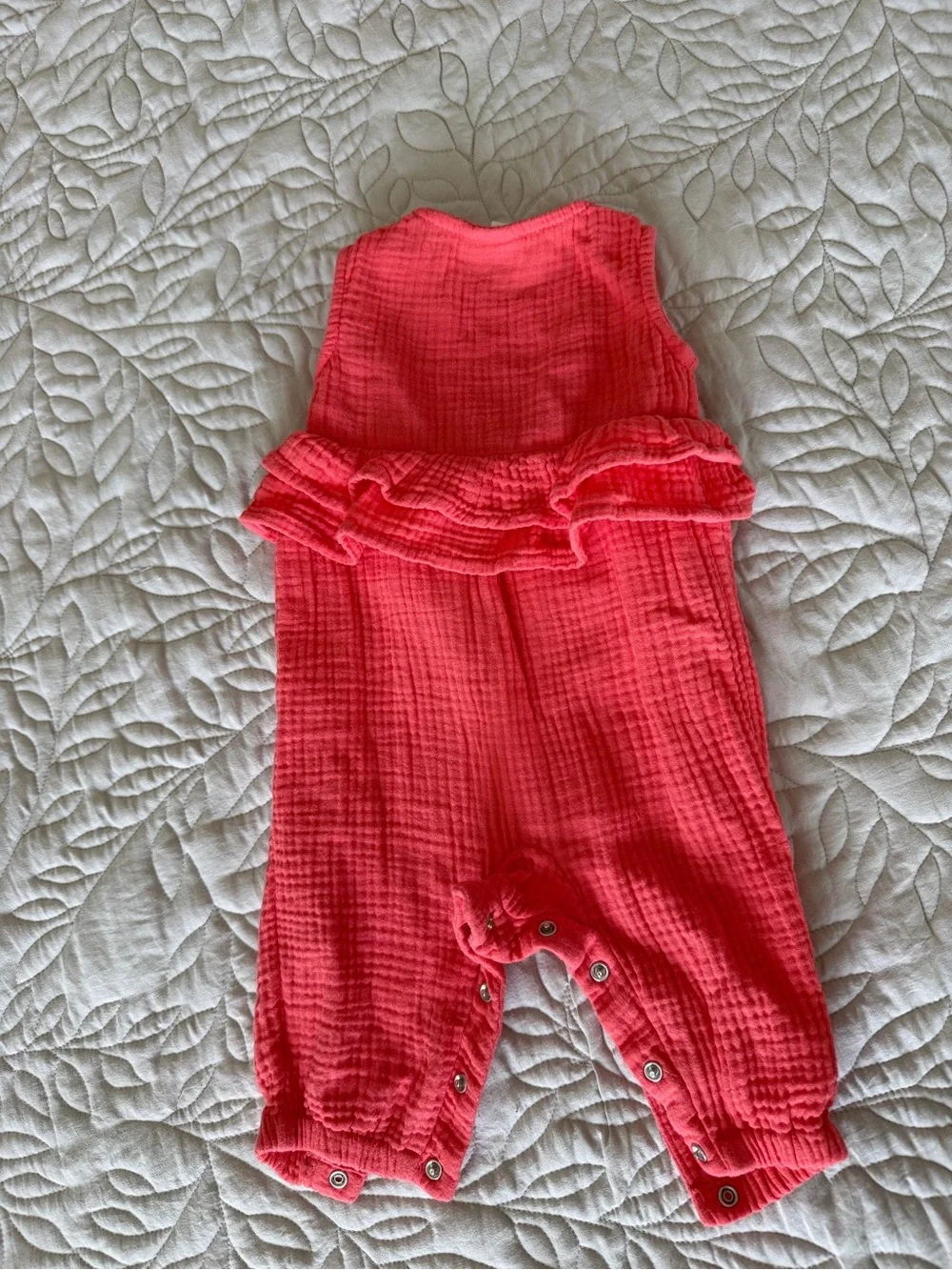 Cat & Jack Coral Pink Sleeveless Ruffle Romper